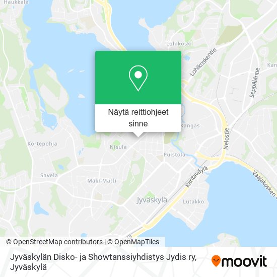 Jyväskylän Disko- ja Showtanssiyhdistys Jydis ry kartta