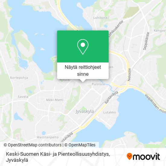 Keski-Suomen Käsi- ja Pienteollisuusyhdistys kartta