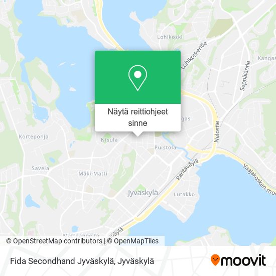Fida Secondhand Jyväskylä kartta