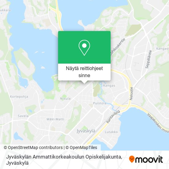 Jyväskylän Ammattikorkeakoulun Opiskelijakunta kartta