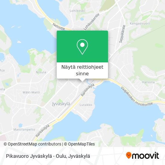 Pikavuoro Jyväskylä - Oulu kartta