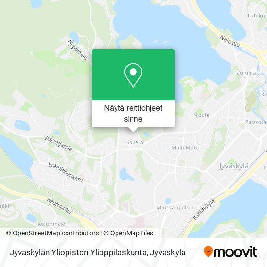 Jyväskylän Yliopiston Ylioppilaskunta kartta