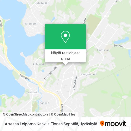 Artessa Leipomo Kahvila Elonen Seppälä kartta