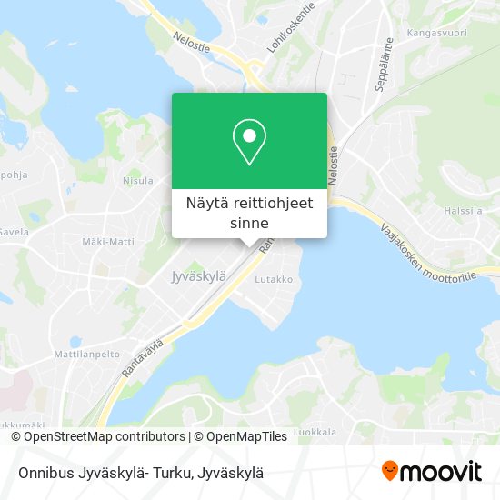 Onnibus Jyväskylä- Turku kartta
