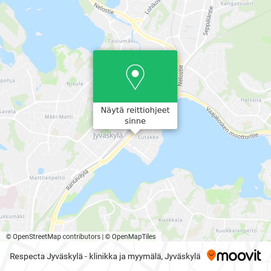 Respecta Jyväskylä - klinikka ja myymälä kartta