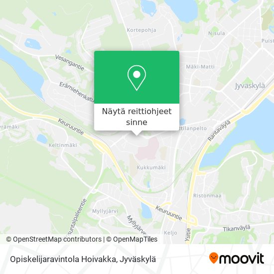 Opiskelijaravintola Hoivakka kartta