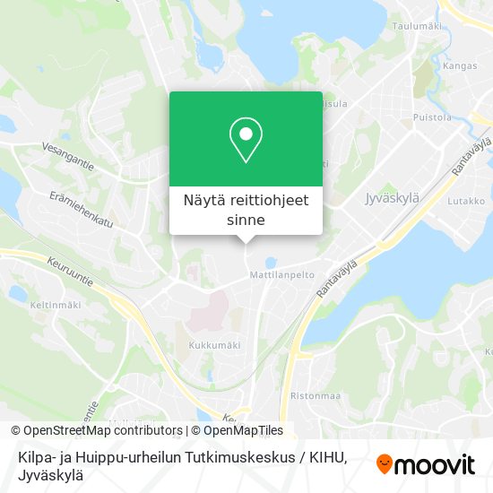 Kilpa- ja Huippu-urheilun Tutkimuskeskus / KIHU kartta