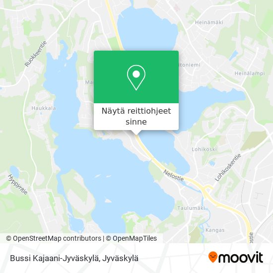 Bussi Kajaani-Jyväskylä kartta