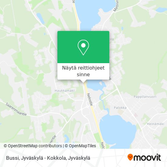 Bussi, Jyväskylä - Kokkola kartta