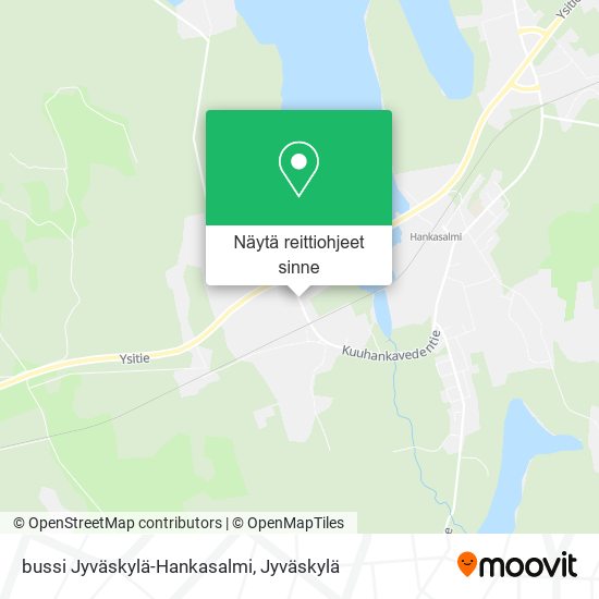 bussi Jyväskylä-Hankasalmi kartta