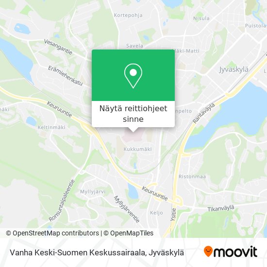 Vanha Keski-Suomen Keskussairaala kartta
