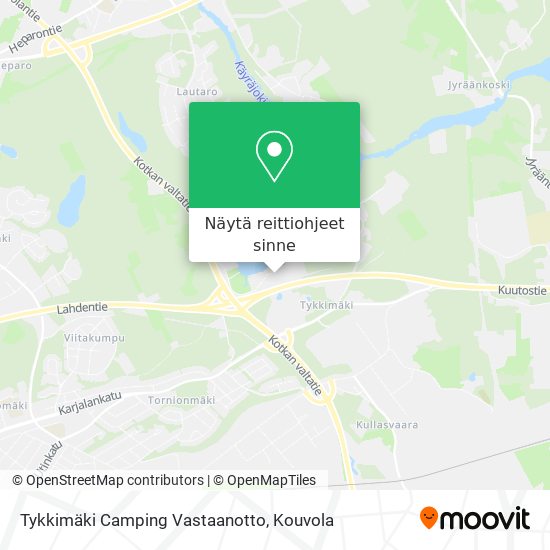 Tykkimäki Camping Vastaanotto kartta