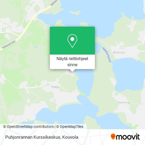 Puhjonrannan Kurssikeskus kartta