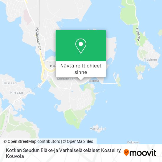 Kotkan Seudun Eläke-ja Varhaiseläkeläiset Kostel ry kartta