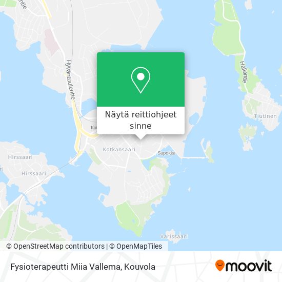 Fysioterapeutti Miia Vallema kartta