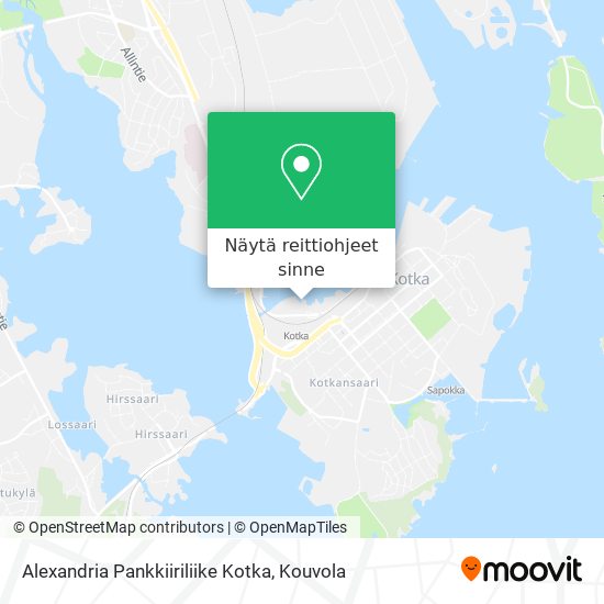 Alexandria Pankkiiriliike Kotka kartta