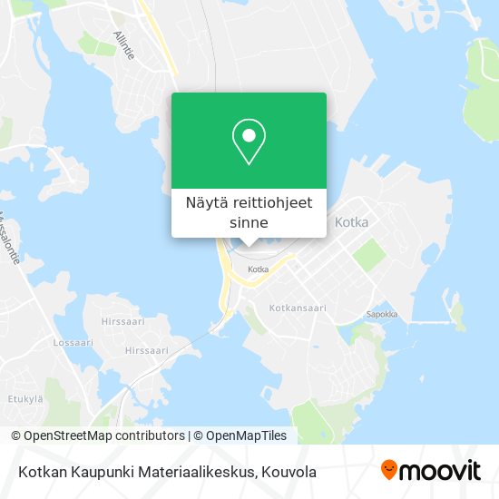 Kotkan Kaupunki Materiaalikeskus kartta