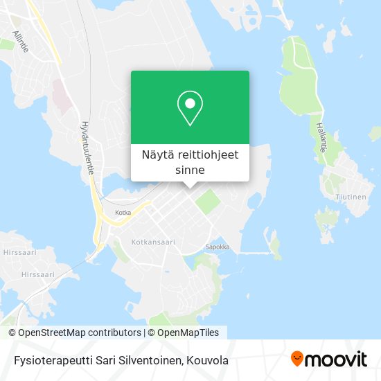 Fysioterapeutti Sari Silventoinen kartta