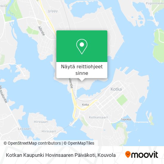 Kotkan Kaupunki Hovinsaaren Päiväkoti kartta