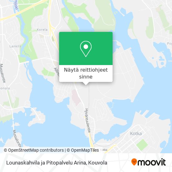 Lounaskahvila ja Pitopalvelu Arina kartta