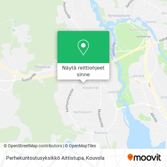 Perhekuntoutusyksikkö Aittistupa kartta