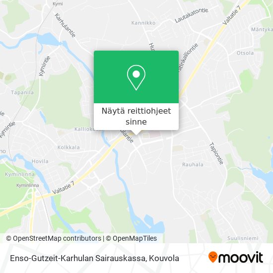 Enso-Gutzeit-Karhulan Sairauskassa kartta