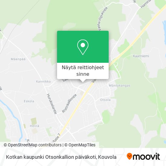 Kotkan kaupunki Otsonkallion päiväkoti kartta