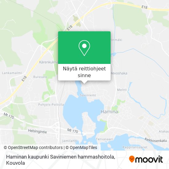 Haminan kaupunki Saviniemen hammashoitola kartta