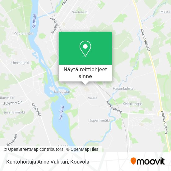 Kuntohoitaja Anne Vakkari kartta