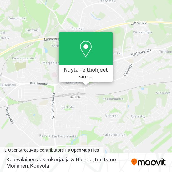 Kalevalainen Jäsenkorjaaja & Hieroja, tmi Ismo Moilanen kartta
