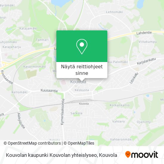 Kouvolan kaupunki Kouvolan yhteislyseo kartta