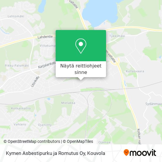 Kymen Asbestipurku ja Romutus Oy kartta