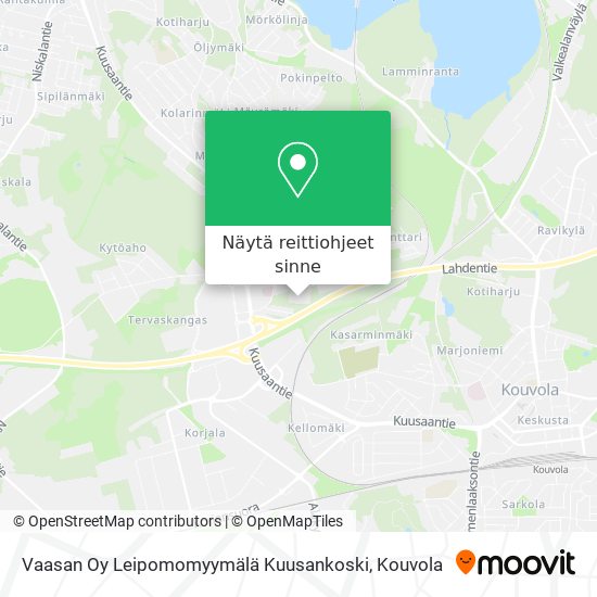 Vaasan Oy Leipomomyymälä Kuusankoski kartta