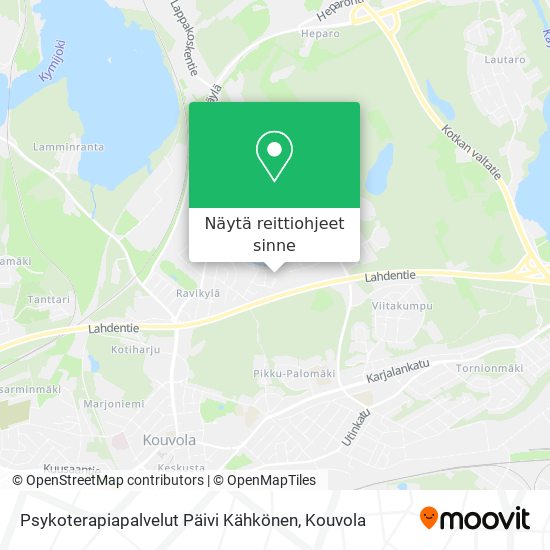 Psykoterapiapalvelut Päivi Kähkönen kartta