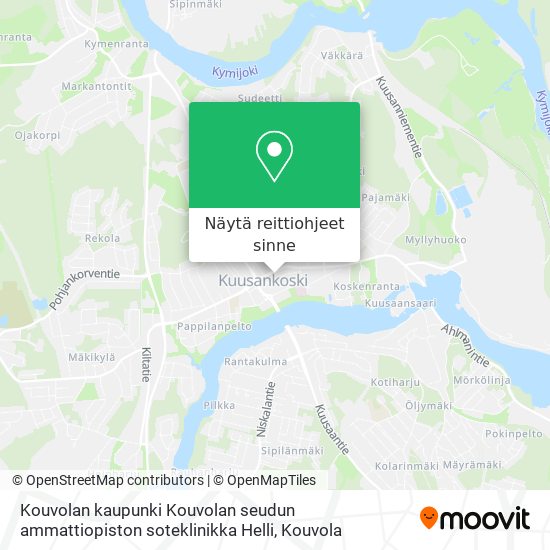 Kouvolan kaupunki Kouvolan seudun ammattiopiston soteklinikka Helli kartta
