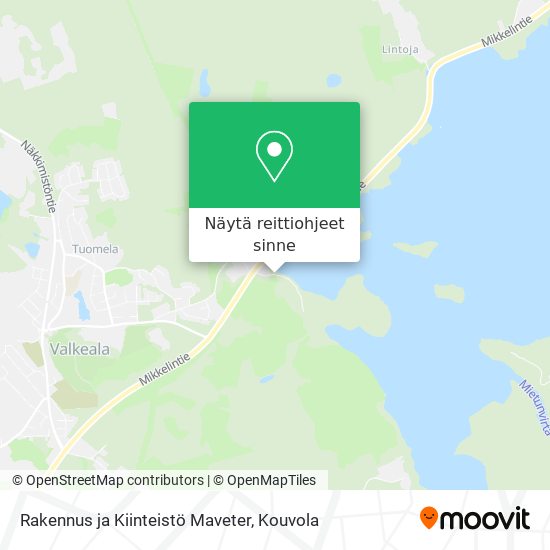 Rakennus ja Kiinteistö Maveter kartta