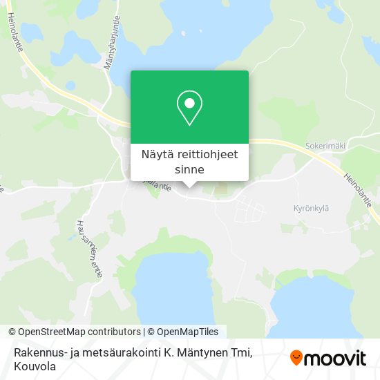 Rakennus- ja metsäurakointi K. Mäntynen Tmi kartta