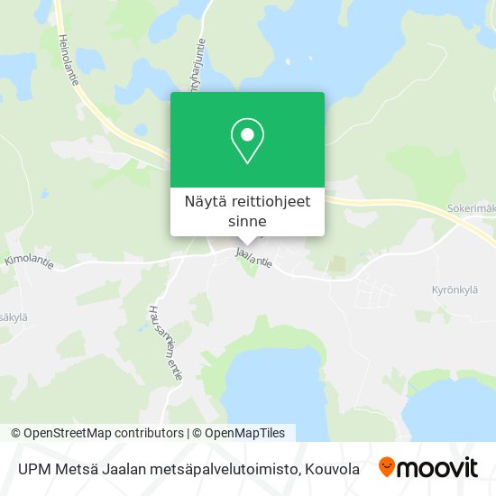UPM Metsä Jaalan metsäpalvelutoimisto kartta
