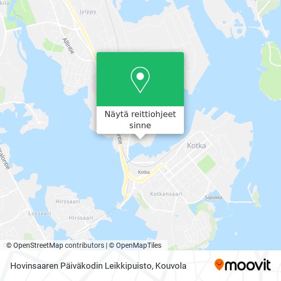Hovinsaaren Päiväkodin Leikkipuisto kartta