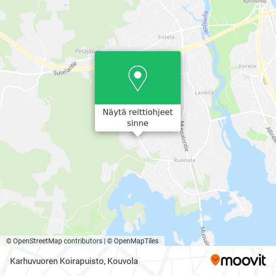 Karhuvuoren Koirapuisto kartta