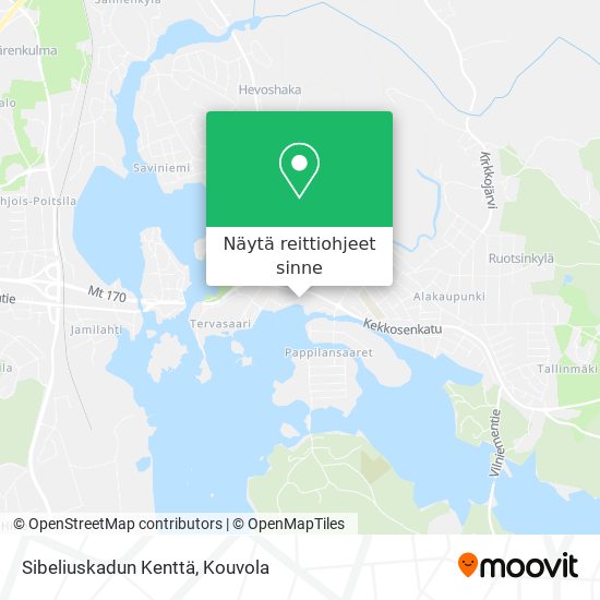 Sibeliuskadun Kenttä kartta