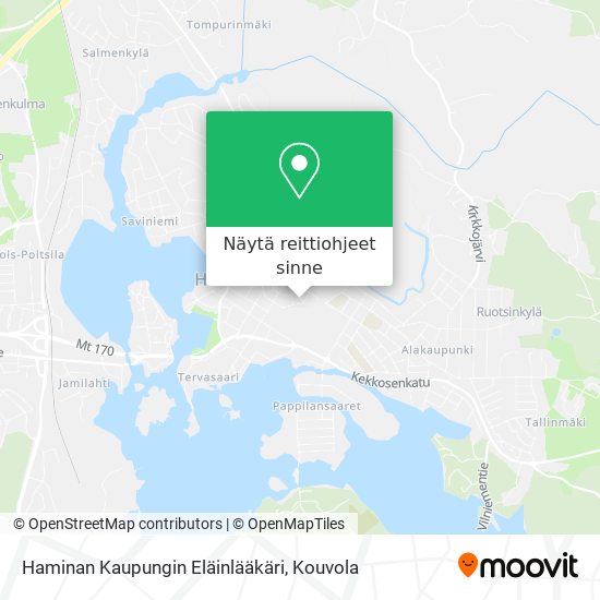 Haminan Kaupungin Eläinlääkäri kartta