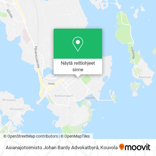 Asianajotoimisto Johan Bardy Advokatbyrå kartta