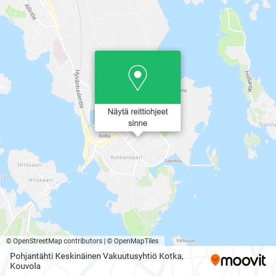 Pohjantähti Keskinäinen Vakuutusyhtiö Kotka kartta