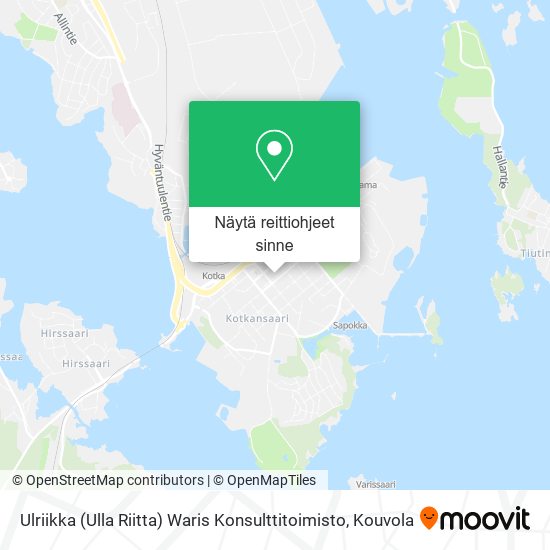Ulriikka (Ulla Riitta) Waris Konsulttitoimisto kartta