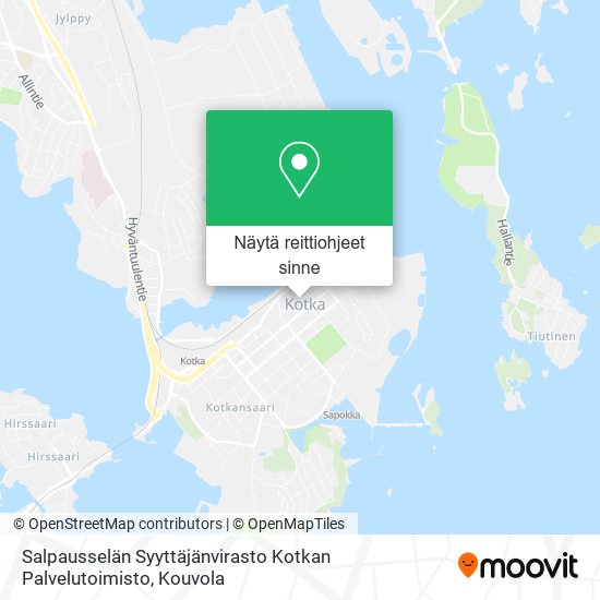 Salpausselän Syyttäjänvirasto Kotkan Palvelutoimisto kartta