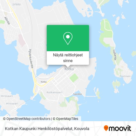 Kotkan Kaupunki Henkilöstöpalvelut kartta