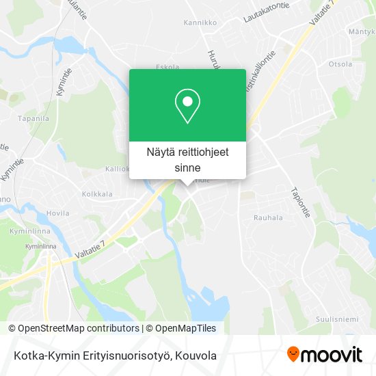 Kotka-Kymin Erityisnuorisotyö kartta