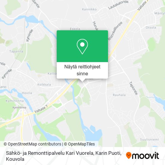 Sähkö- ja Remonttipalvelu Kari Vuorela, Karin Puoti kartta