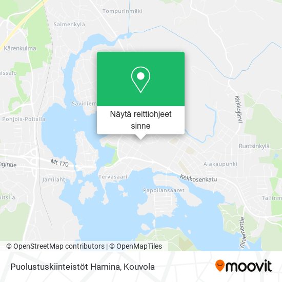 Puolustuskiinteistöt Hamina kartta